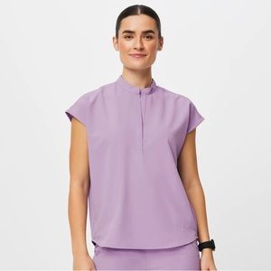 Figs Rafaela Scrub Top - Lavender Dew